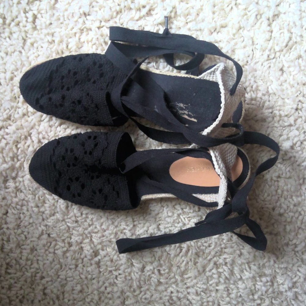 Black lace ankle time espedrille - Picture 4 of 5